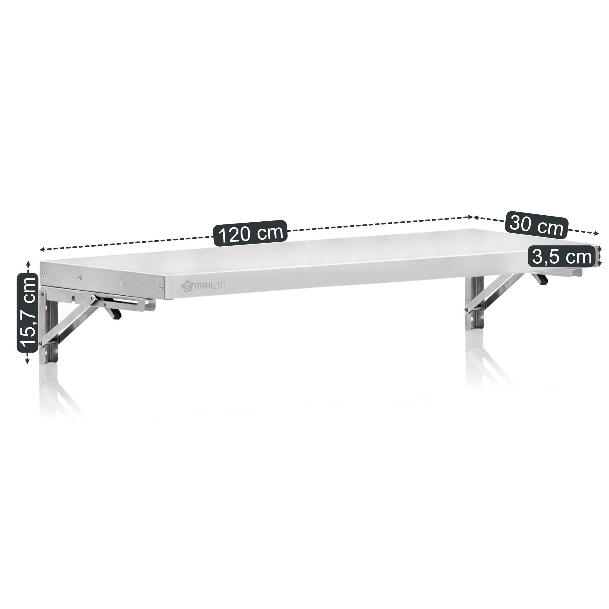 Wandregal Gastro, Edelstahl, klappbar