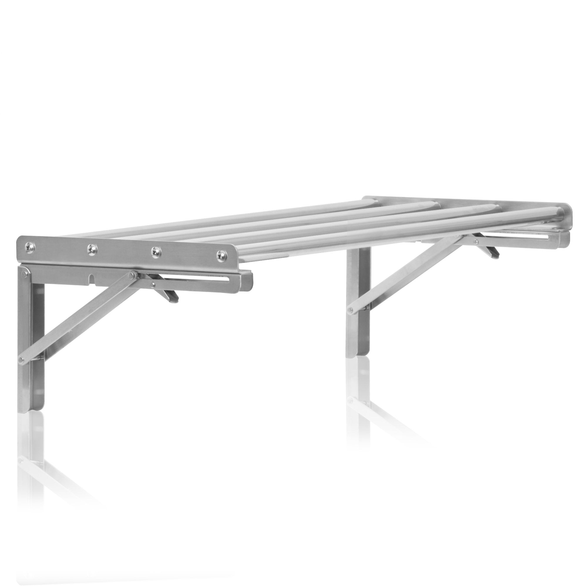 Wandregal, Stangendesign, Edelstahl, klappbar