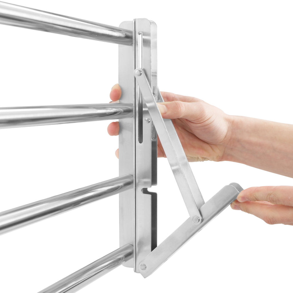 Wandregal, Stangendesign, Edelstahl, klappbar