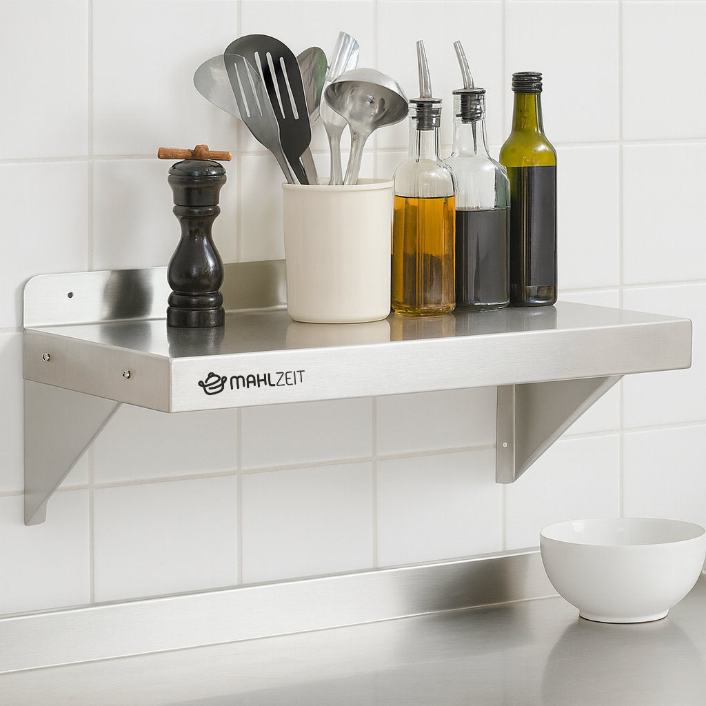 Wall shelf for commercial use, stainless steel, load capacity up to 50 kg