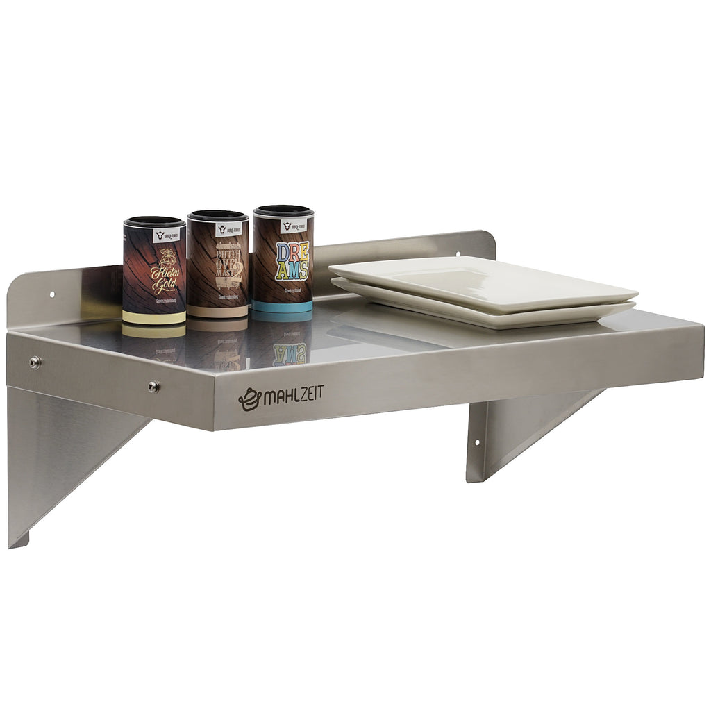 Wall shelf for commercial use, stainless steel, load capacity up to 50 kg