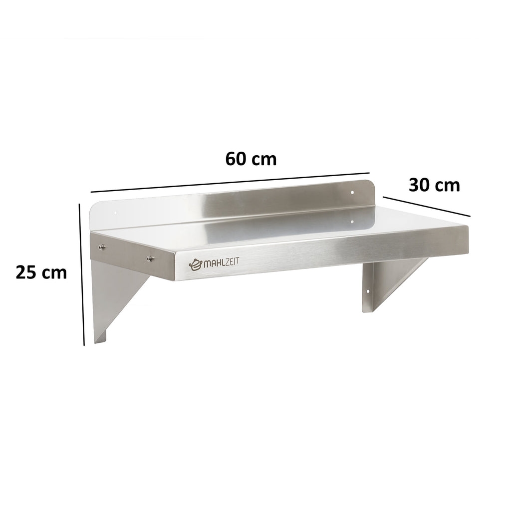 Wall shelf for commercial use, stainless steel, load capacity up to 50 kg