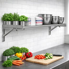 Wandregal, Stangendesign, Edelstahl, klappbar