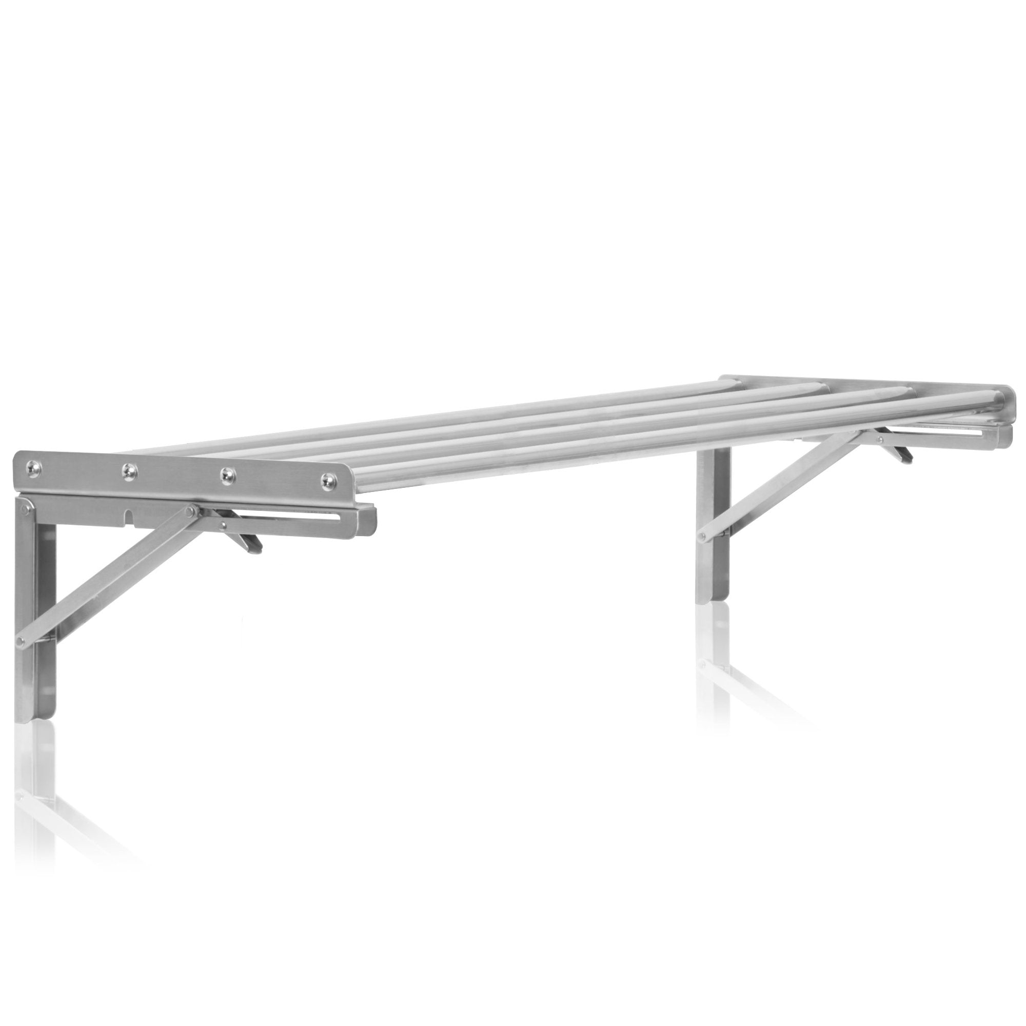 Wandregal, Stangendesign, Edelstahl, klappbar