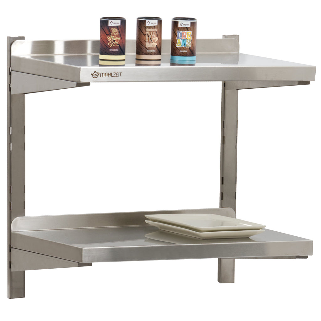 Wall shelf for commercial use, stainless steel, load capacity up to 50 kg