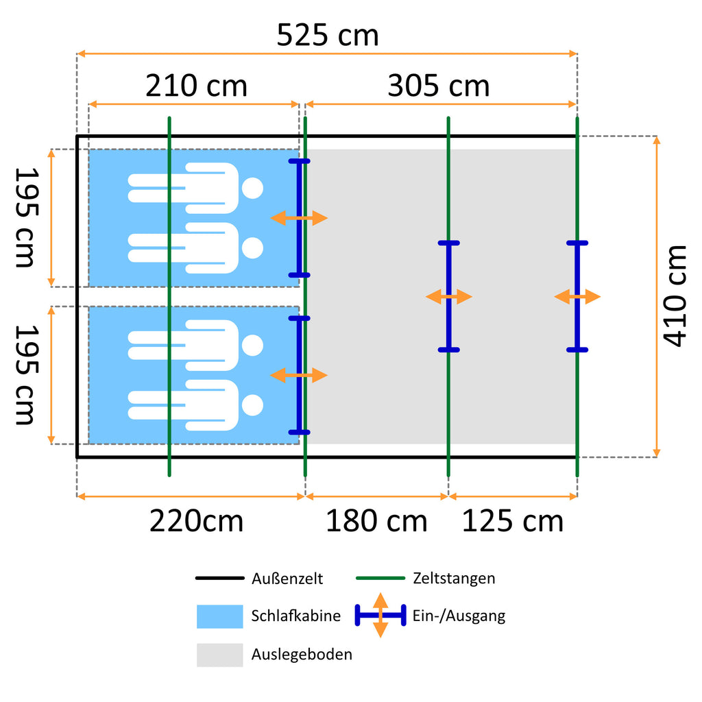 Tunnelzelt "Relax6", 6 Personen