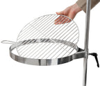 Grille et piquet de sol, en acier inoxydable, pour foyer Ø 46 cm