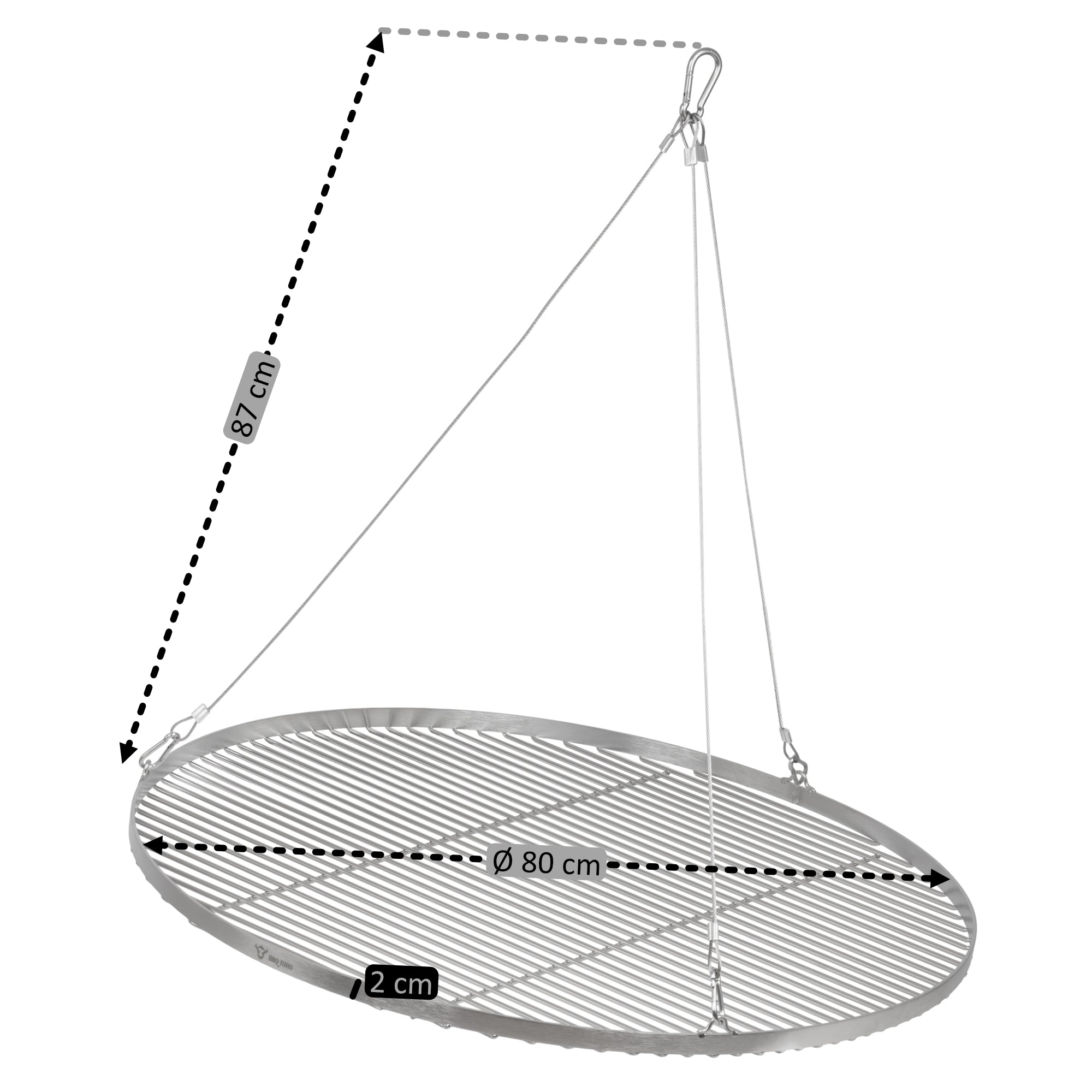 Tripod grill, 110 - 175 cm, black, incl. grill grate