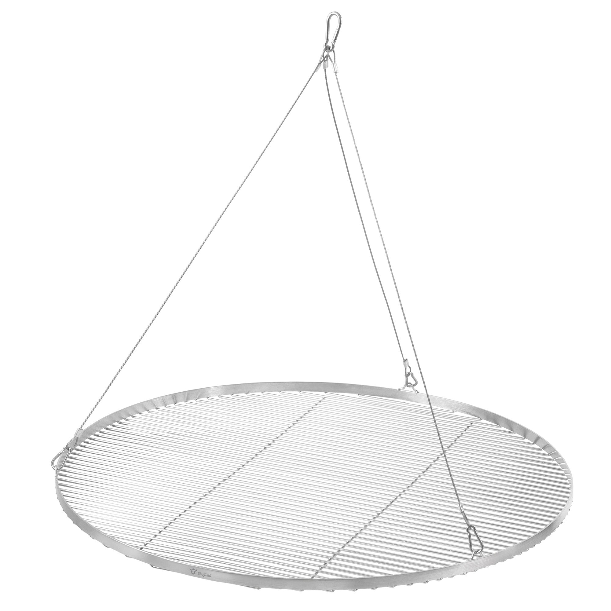 Grille de barbecue ronde en acier inoxydable avec suspension par corde