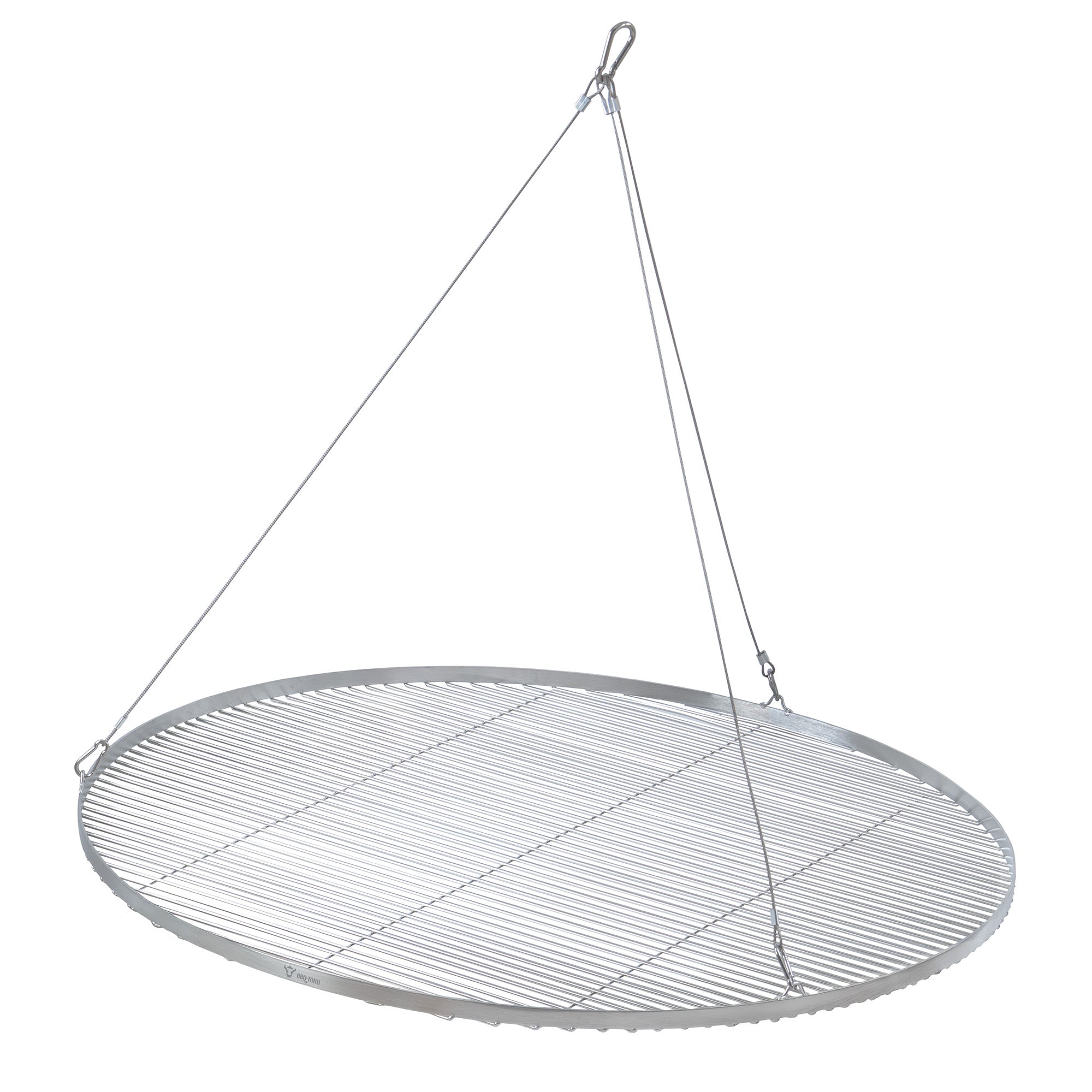 Grille de barbecue ronde en acier inoxydable avec suspension par corde