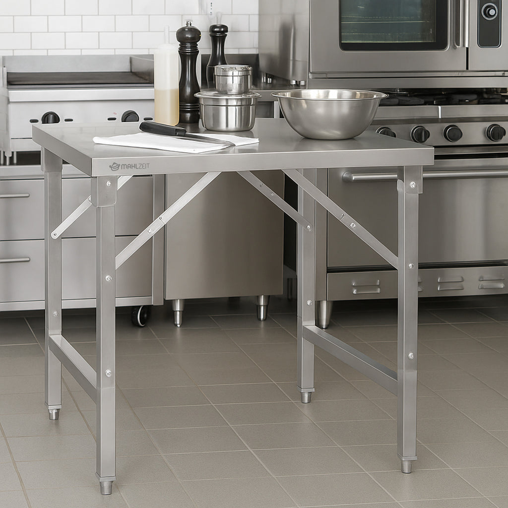 Stainless steel table, foldable