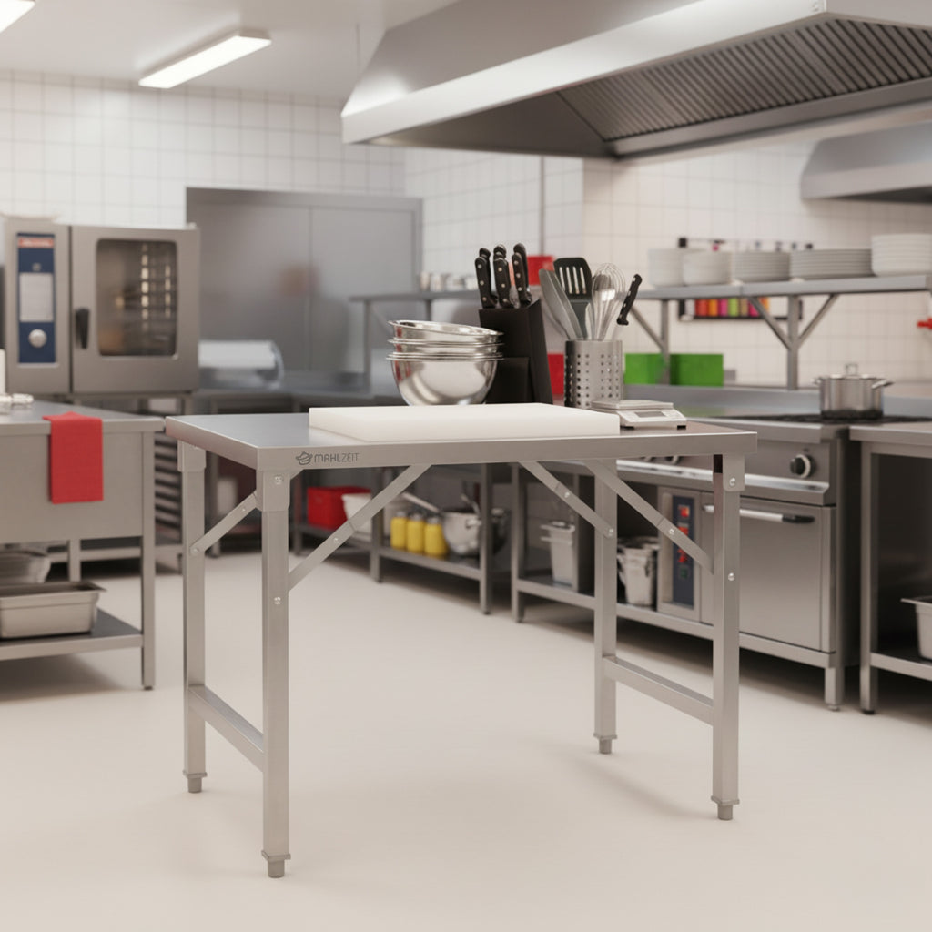 Stainless steel table, foldable