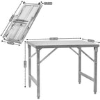 Table en acier inoxydable, pliable