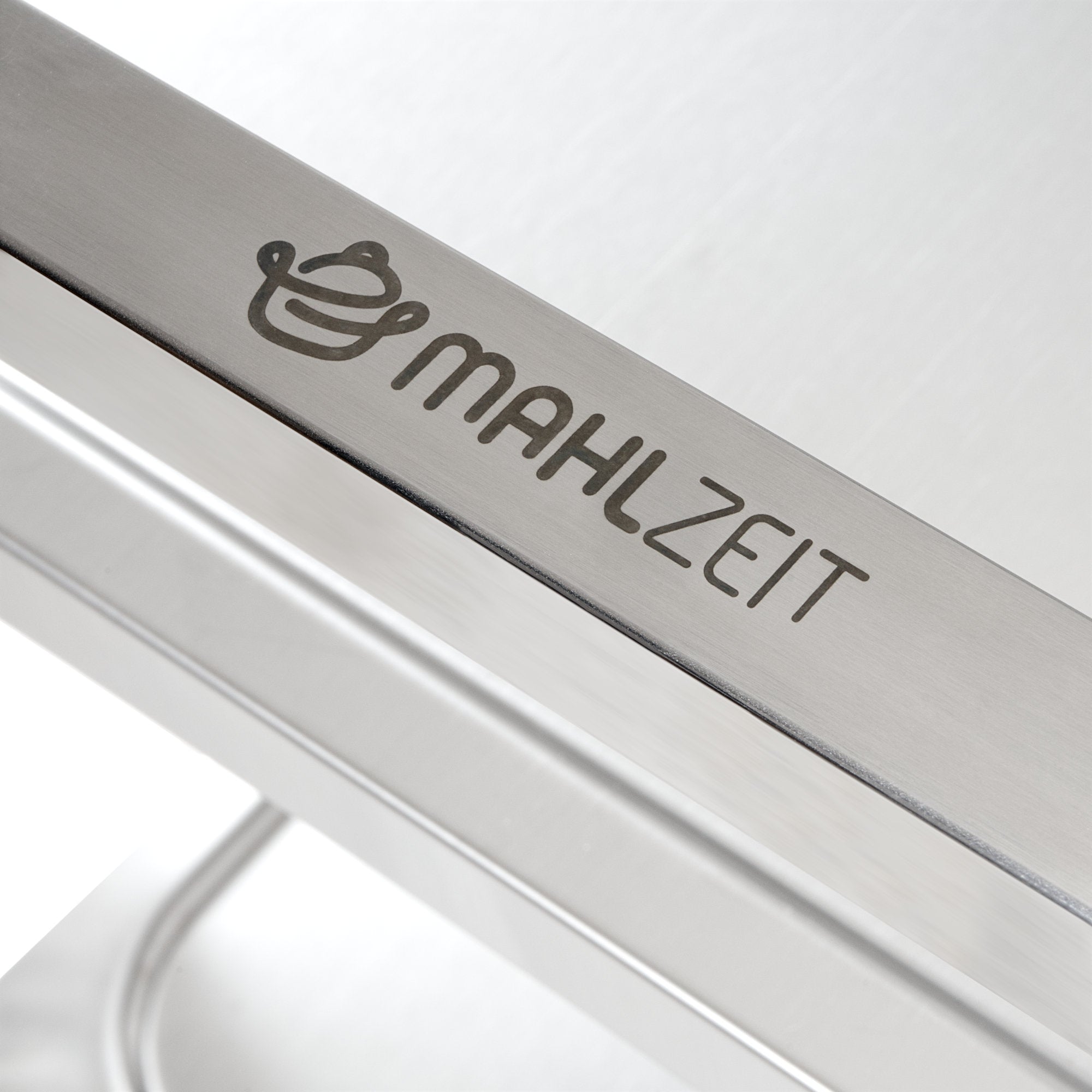 Serving trolley, stainless steel, with 3 shelves