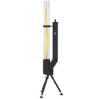 Torche à granulés, acier, 38 x 37 x 148 cm, tube en verre inclus