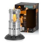 Camping stove "Flammen Zwerg" (Flame Dwarf), stainless steel, for pellets, including bag.