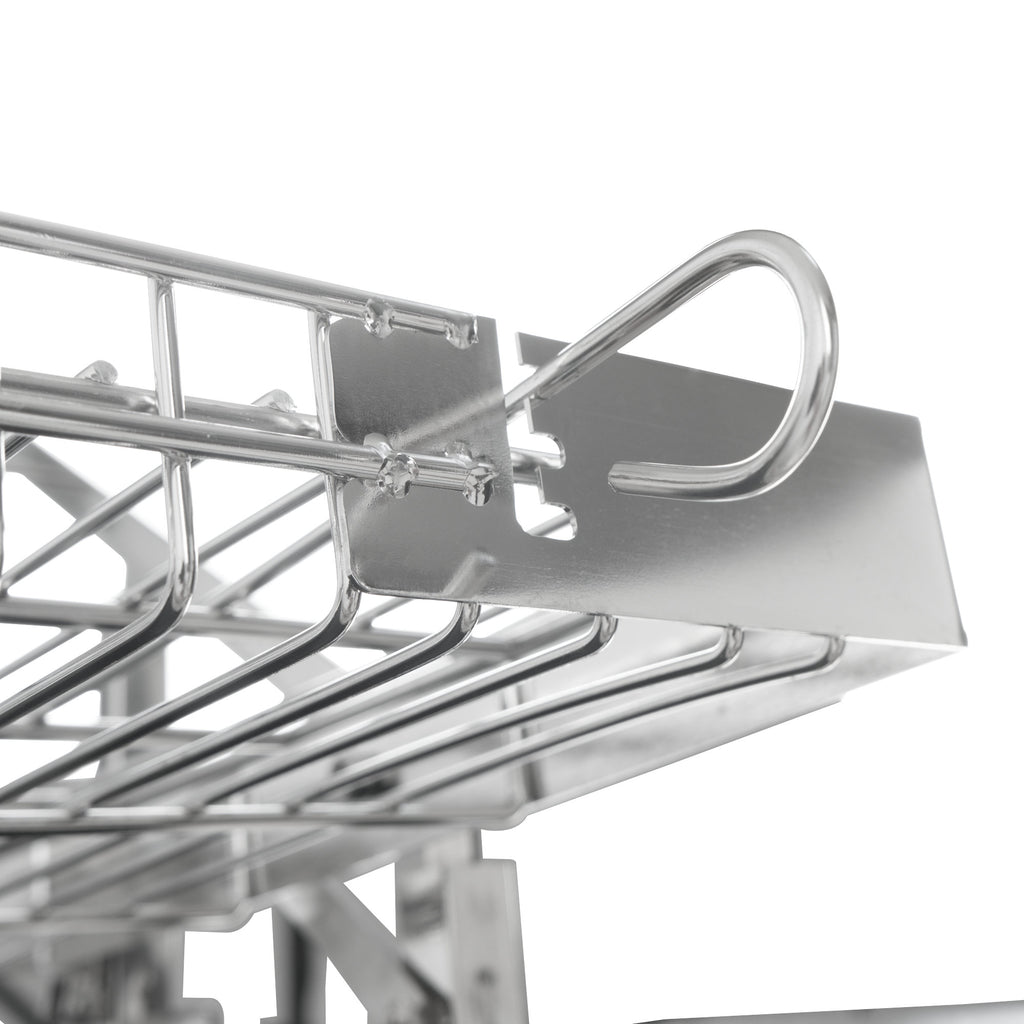 Flip Grill, Edelstahl, mit 360° drehbarem Grillrost und höhenverstellbarer Kohlewanne
