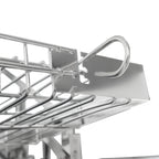 Flip Grill, Edelstahl, mit 360° drehbarem Grillrost und höhenverstellbarer Kohlewanne