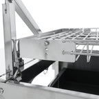 Flip Grill, Edelstahl, mit 360° drehbarem Grillrost und höhenverstellbarer Kohlewanne