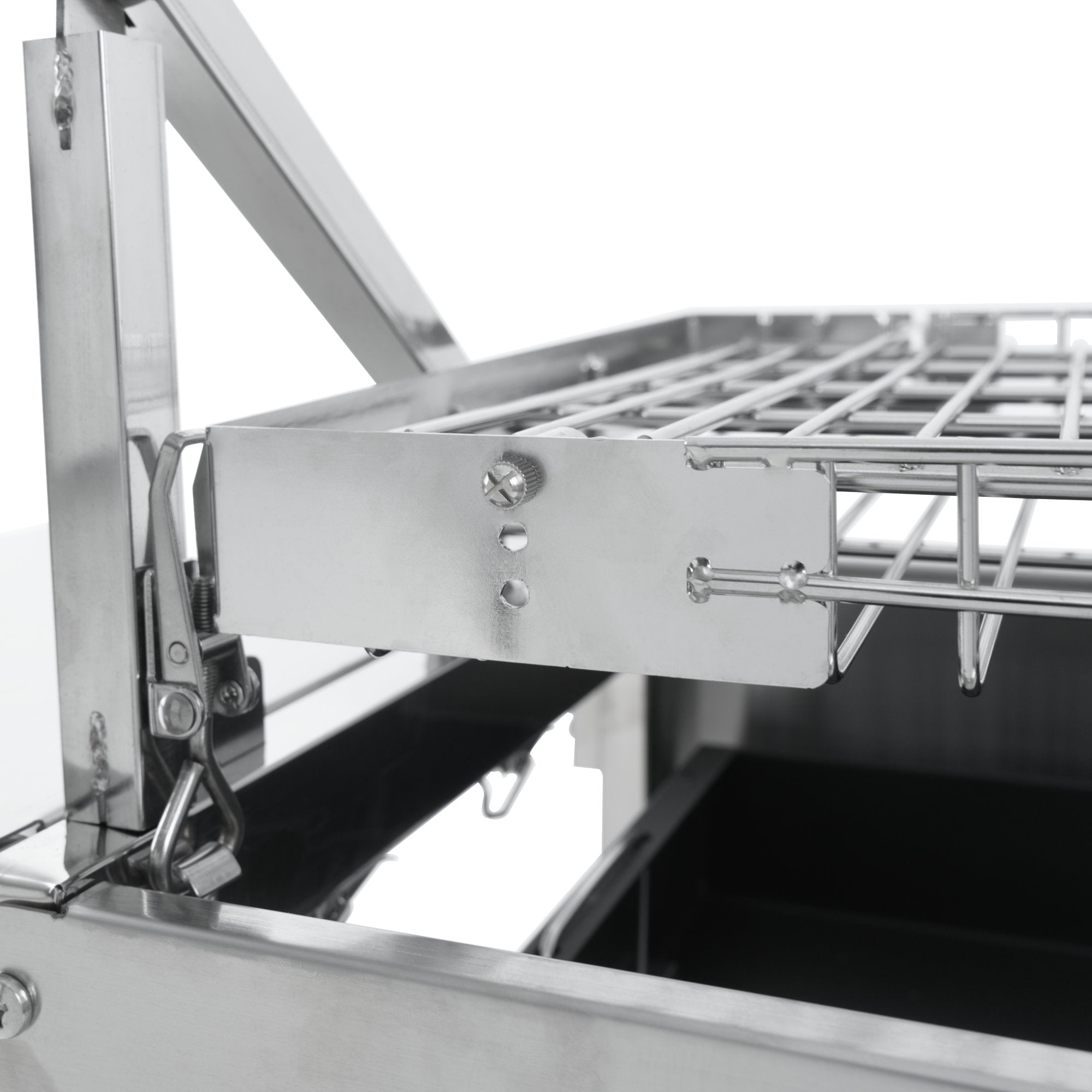 Flip Grill, Edelstahl, mit 360° drehbarem Grillrost und höhenverstellbarer Kohlewanne
