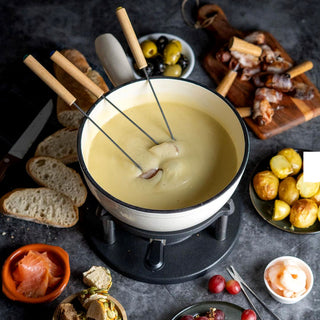 Fondue, Set 9-teilig, 2 Liter, Gusseisen, für 6 Personen