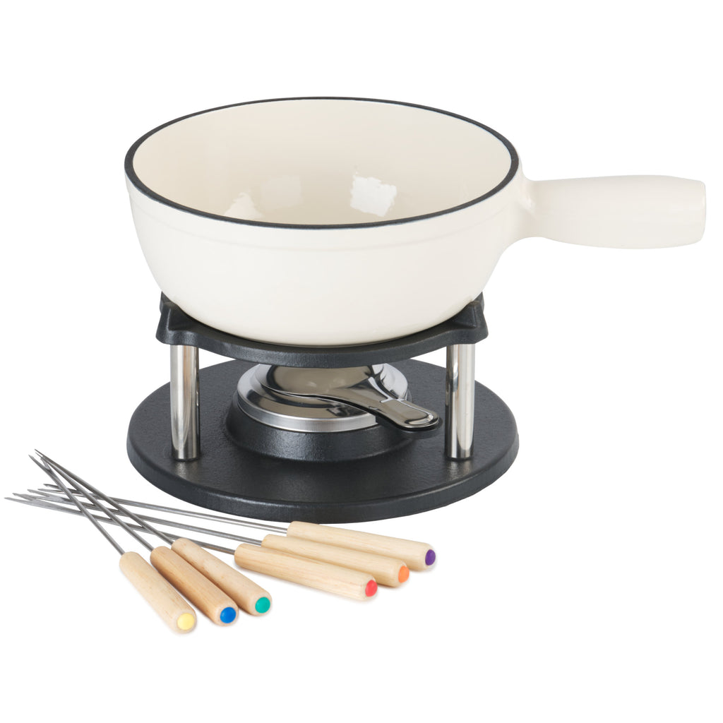 Fondue set, 9-piece, 2 liters, cast iron, for 6 people
