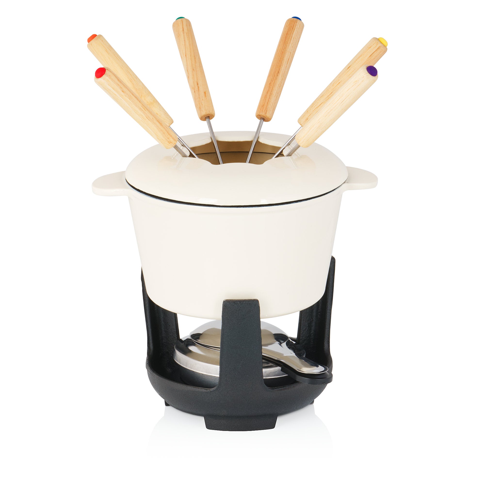Fondue set, 13 pieces, 1 liter, cast iron, for 6 people