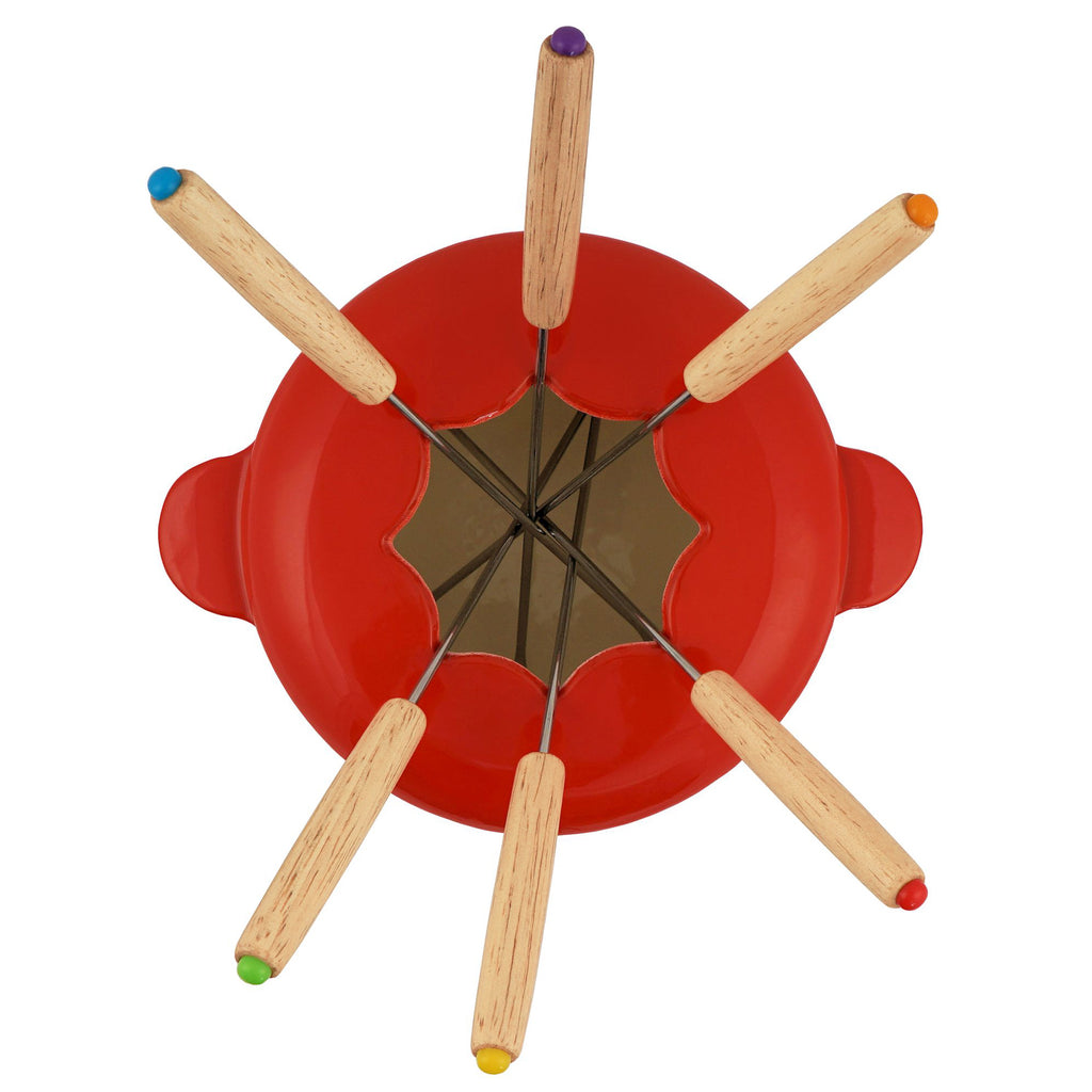 Fondue set, 13 pieces, 1 liter, cast iron, for 6 people