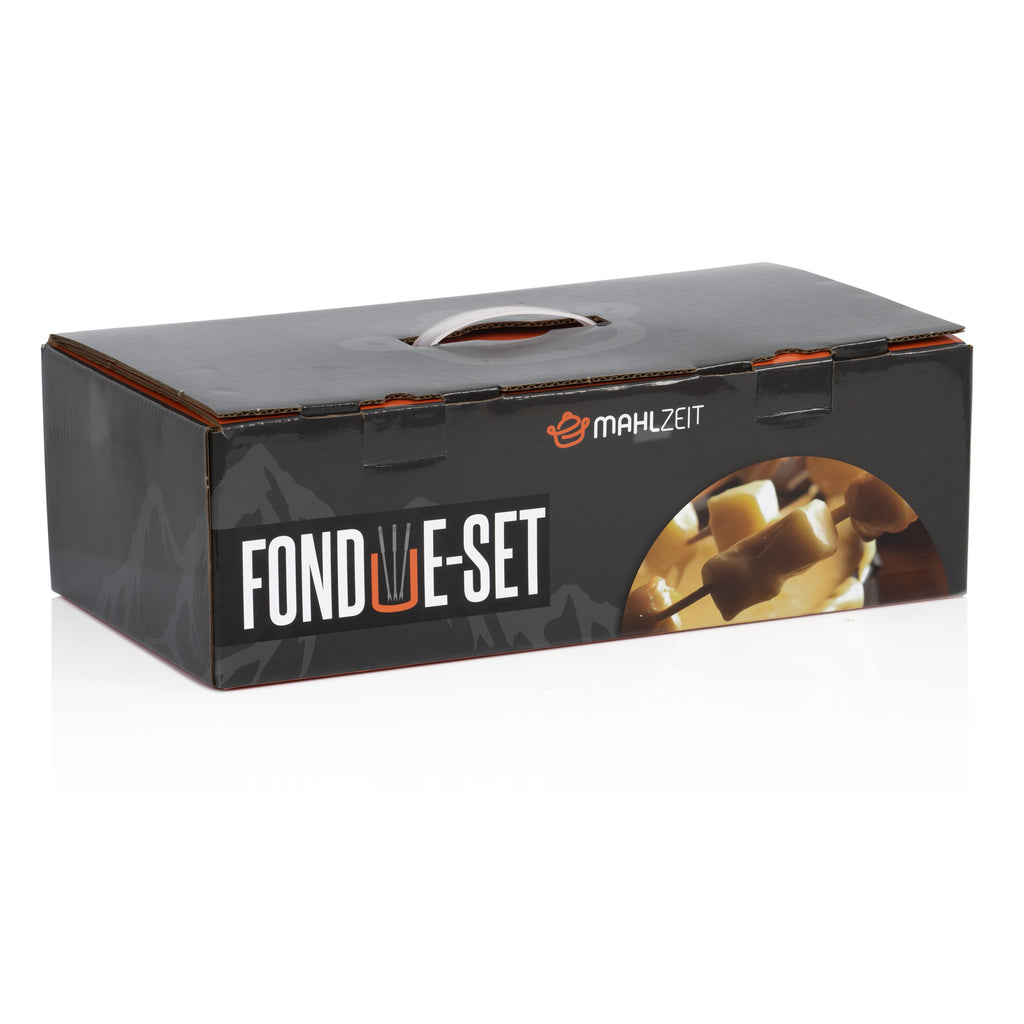 Fondue set, 13 pieces, 2 liters, cast iron, for 6 people