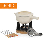Service à fondue, 13 pièces, 2 litres, en fonte, pour 6 personnes