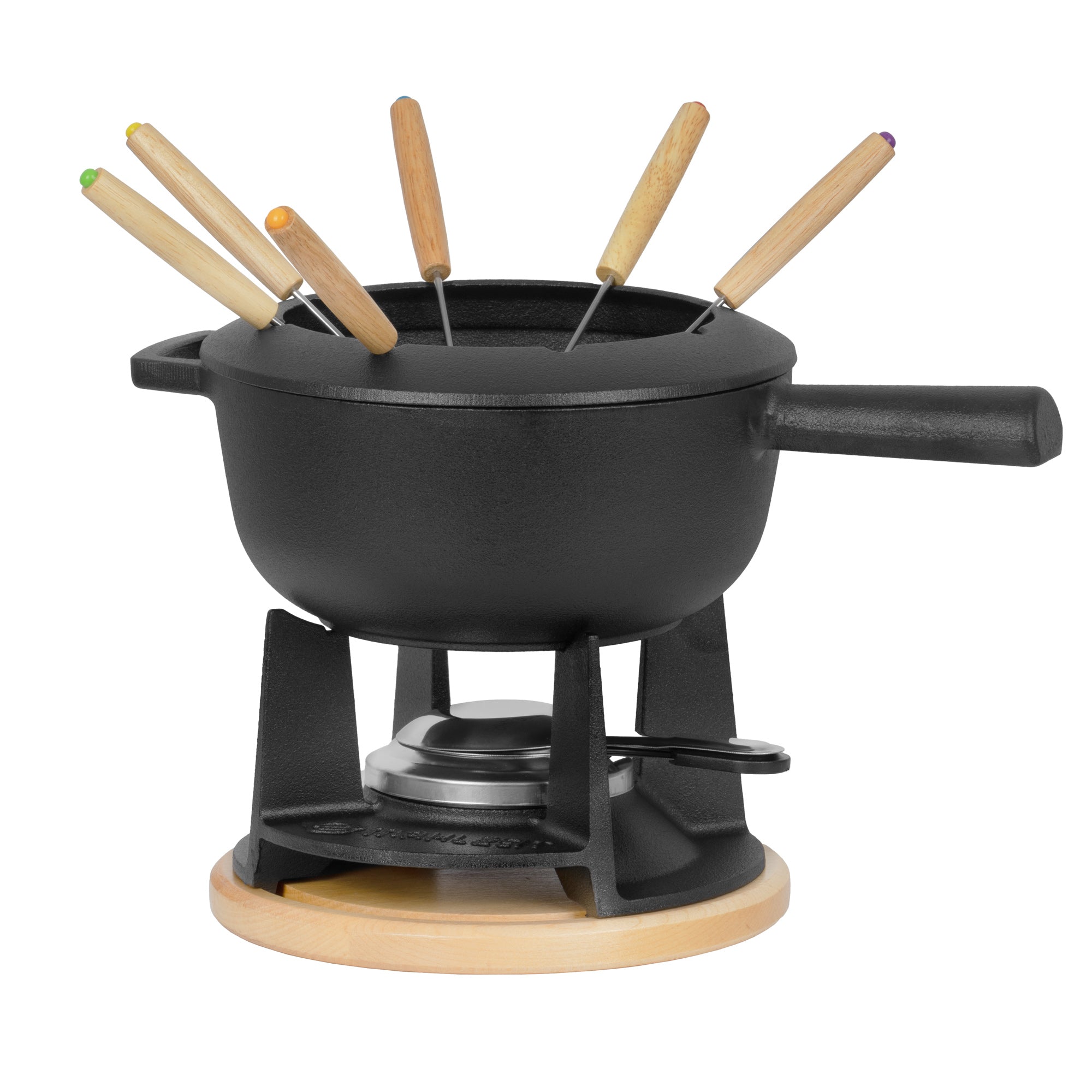 Fondue set, 13 pieces, 2 liters, cast iron, for 6 people