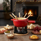 Service à fondue, 13 pièces, 2 litres, en fonte, pour 6 personnes