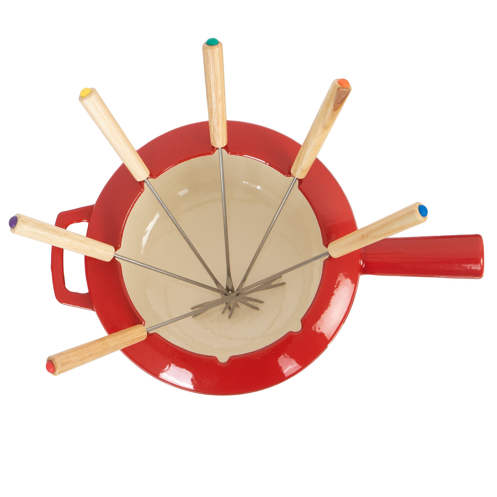 Fondue set, 13 pieces, 2 liters, cast iron, for 6 people