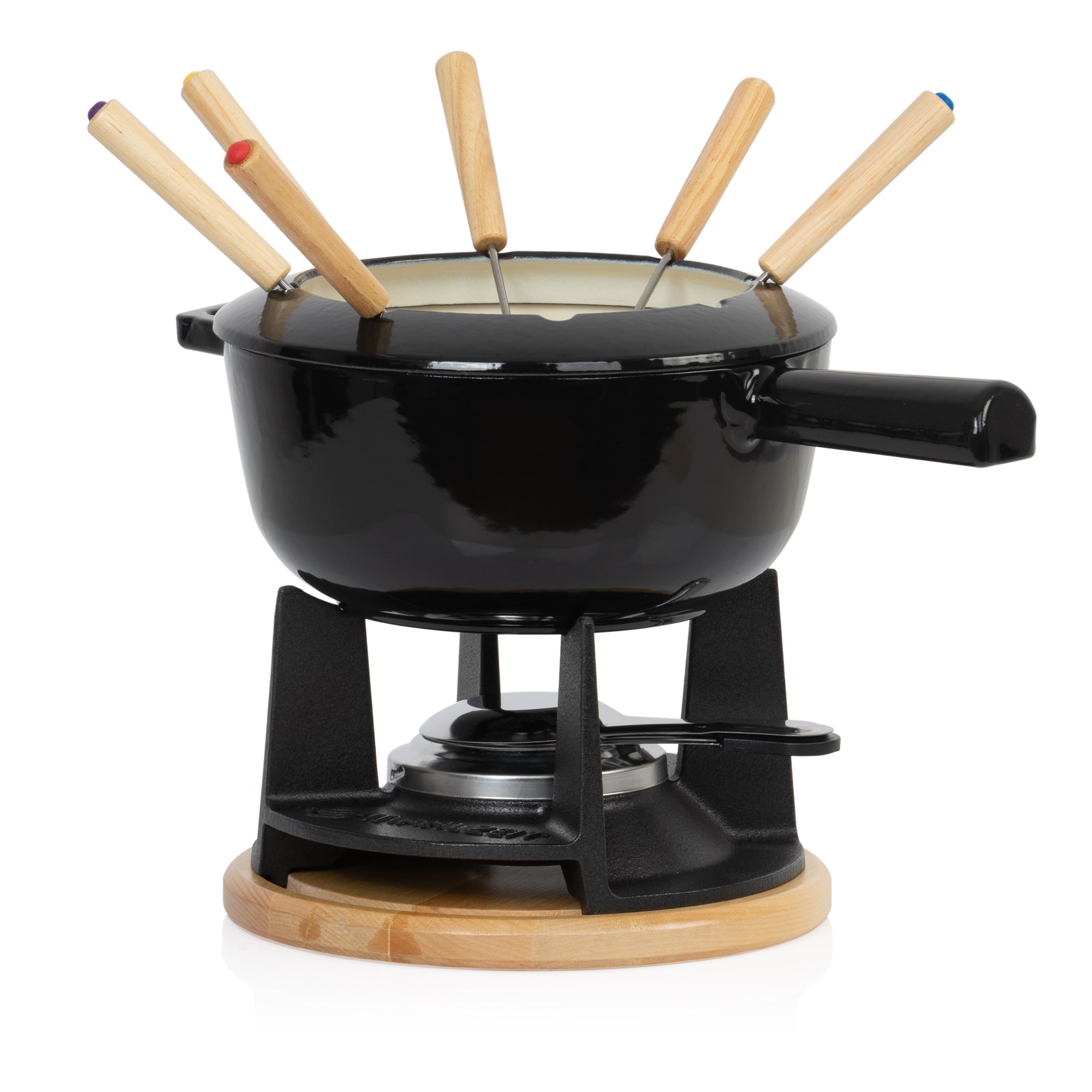 Fondue set, 13 pieces, 2 liters, cast iron, for 6 people