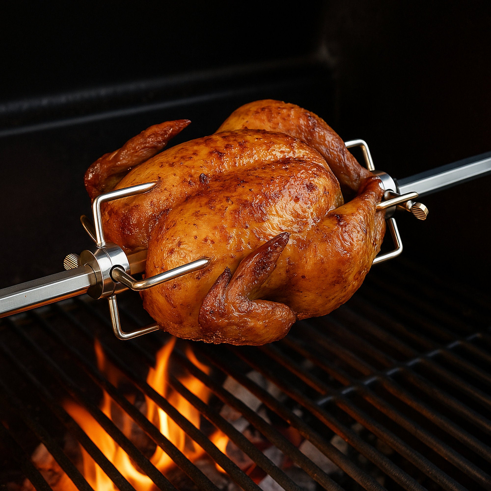 Aiguilles à viande, lot de 2, acier chromé