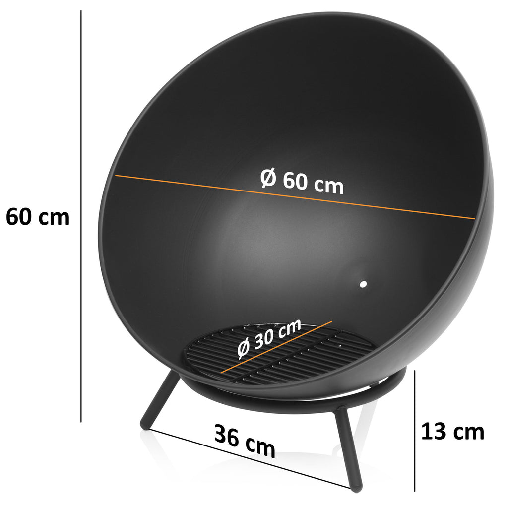 Fire bowl, 3-in-1, Ø 60cm, with 3 legs