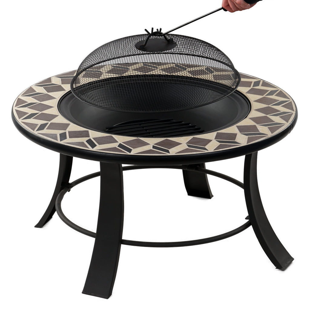 Fire bowl, Ø 75 cm, including spark screen and poker