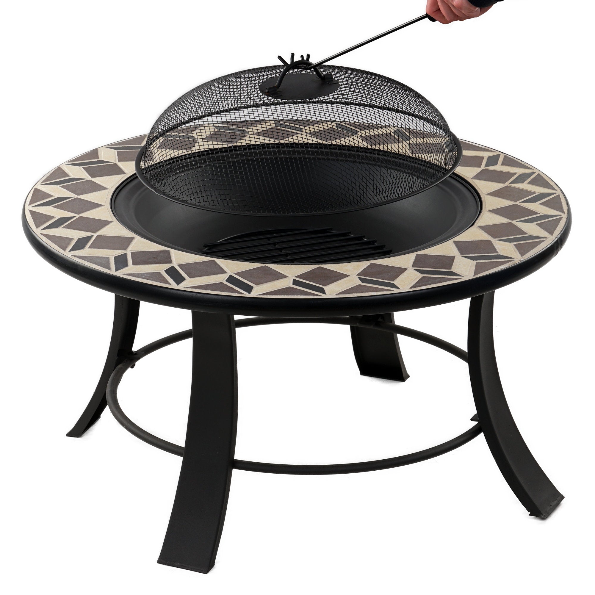 Fire bowl, Ø 75 cm, including spark screen and poker