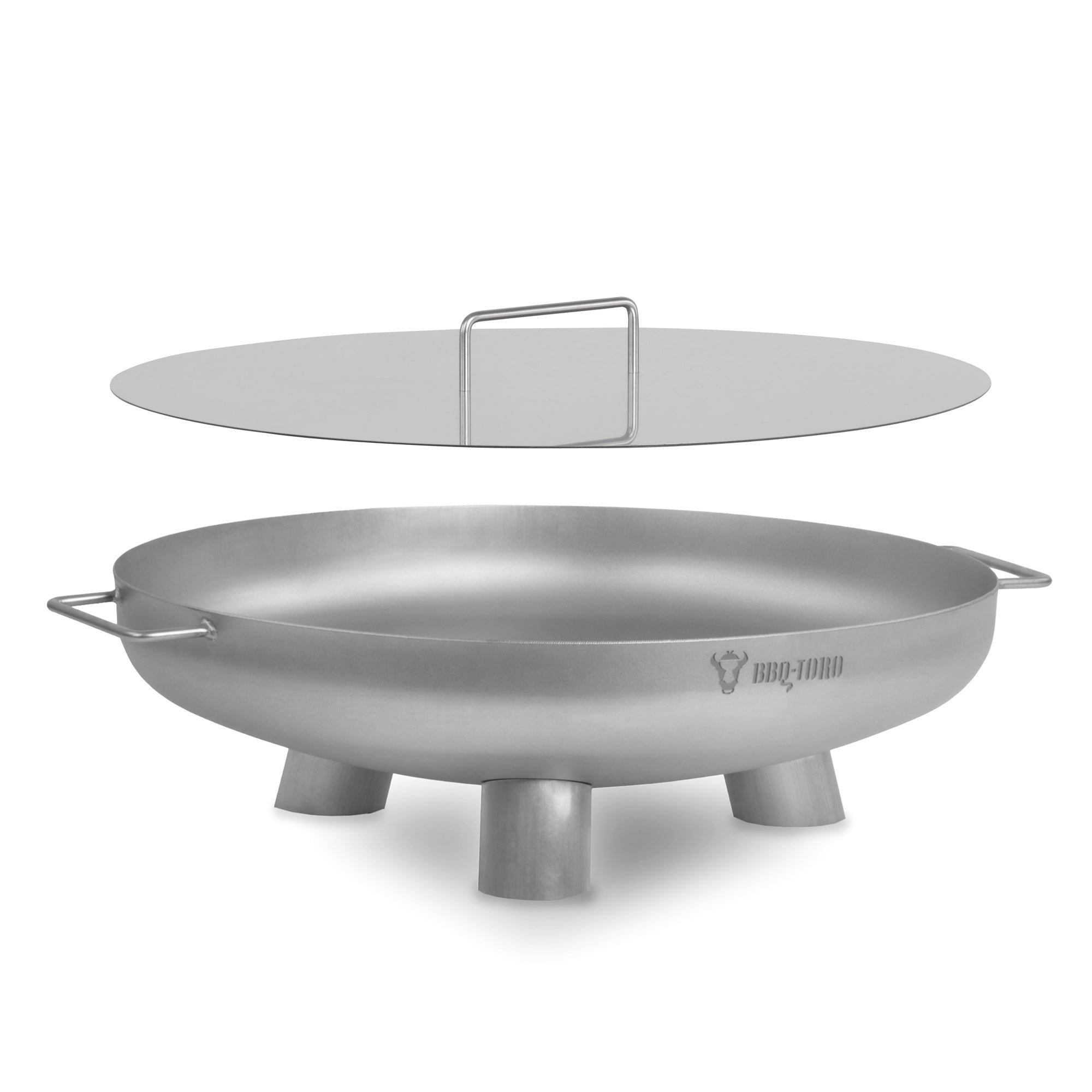 Fire bowl including lid, Ø 60 cm, stainless steel, tripod