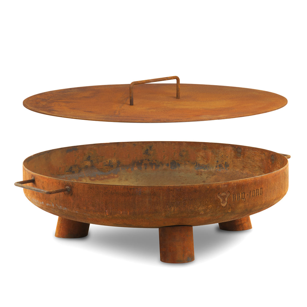 Fire bowl including lid, Ø 60 cm, stainless steel, tripod