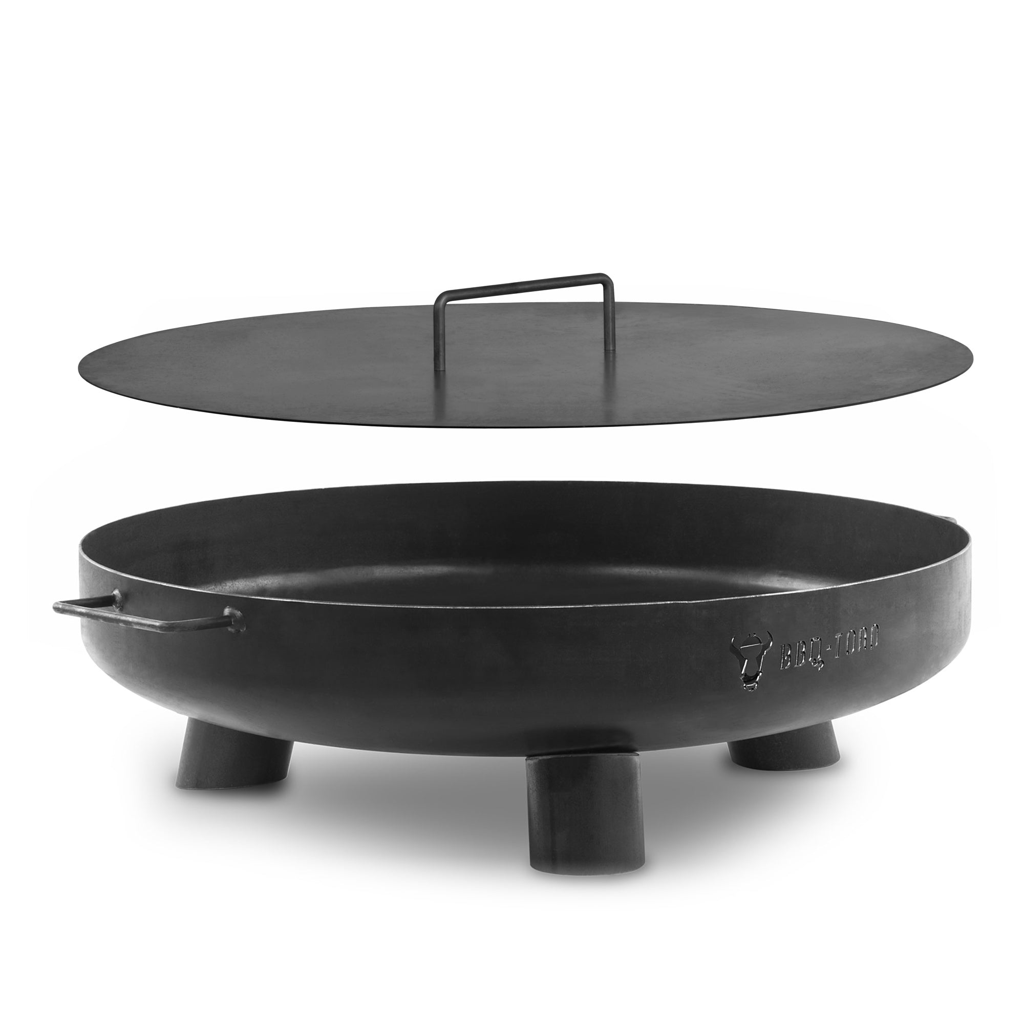 Fire bowl including lid, Ø 60 cm, stainless steel, tripod
