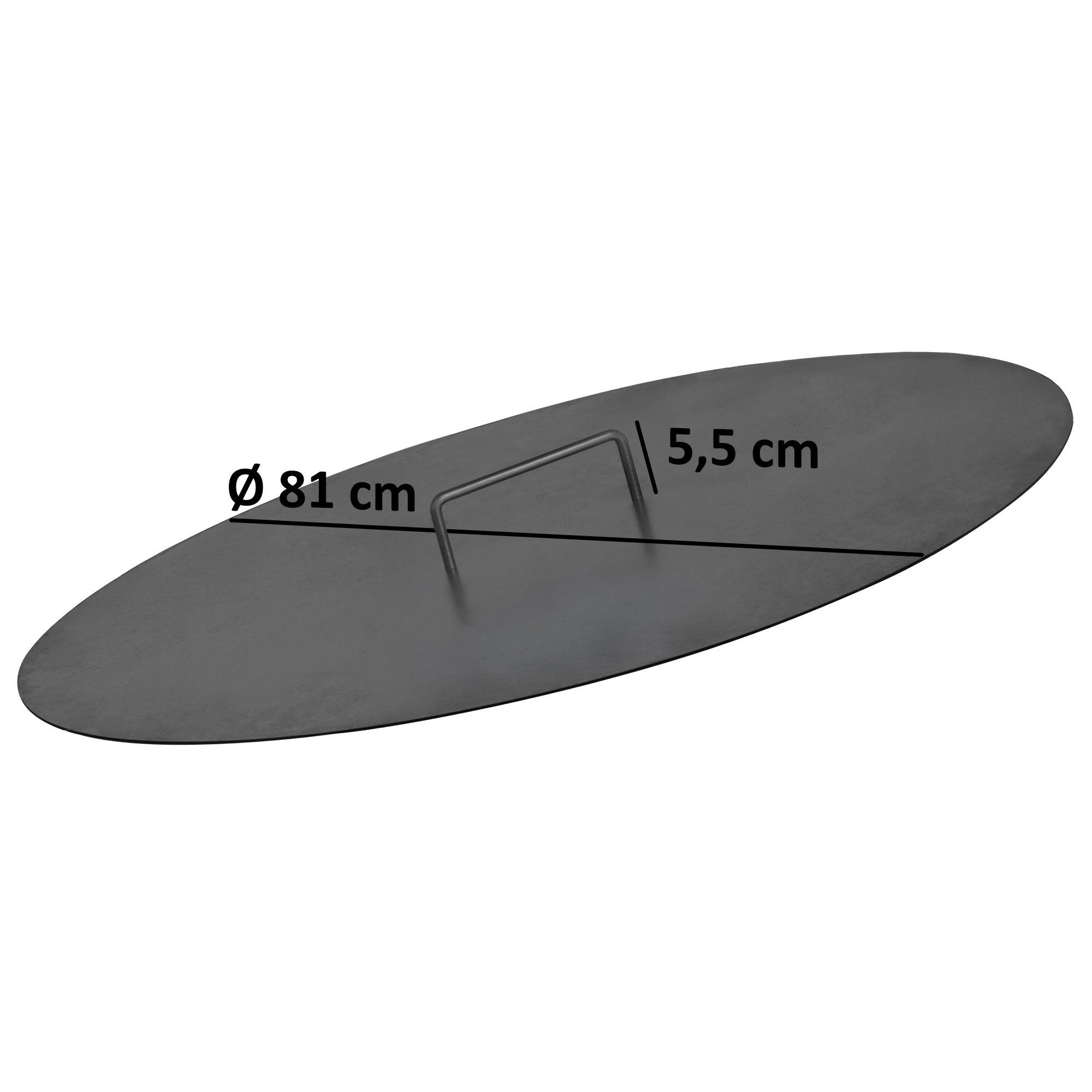 Fire bowl including lid, Ø 80 cm, stainless steel, tripod