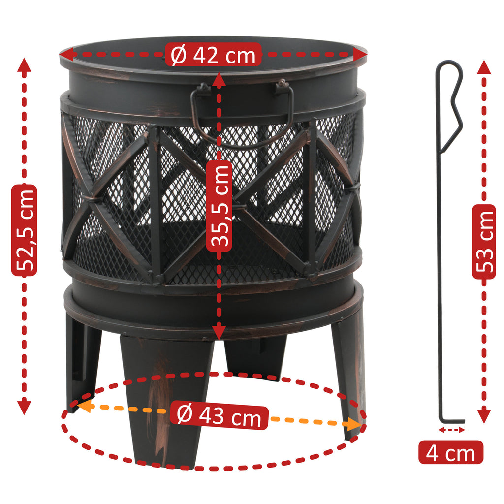 Fire basket "Plum", Ø 42 cm, incl. poker