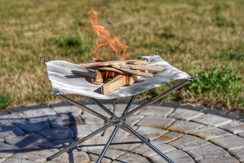 Fire pit "Feuerpeter", stainless steel, mobile