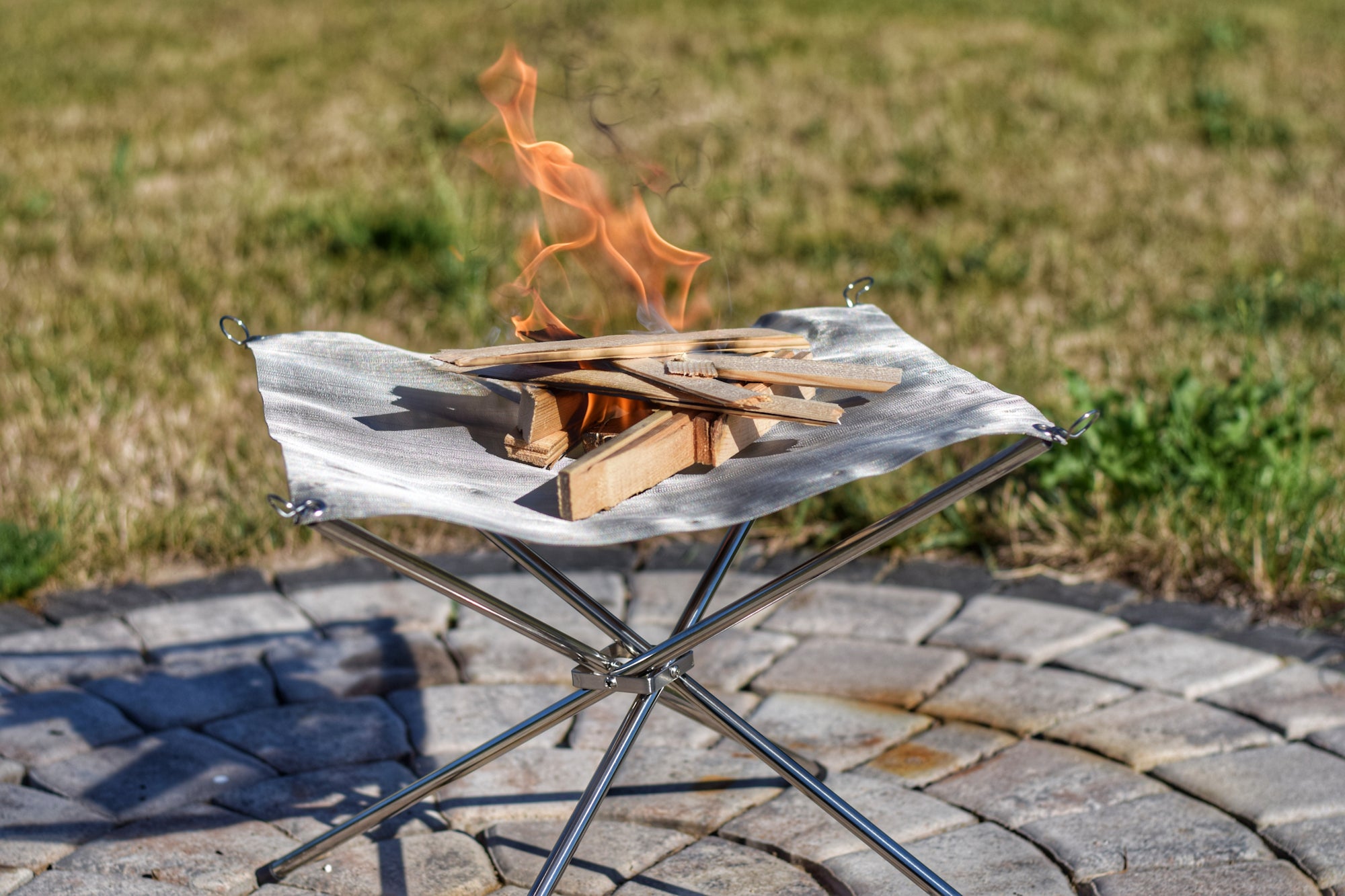 Fire pit "Feuerpeter", stainless steel, mobile