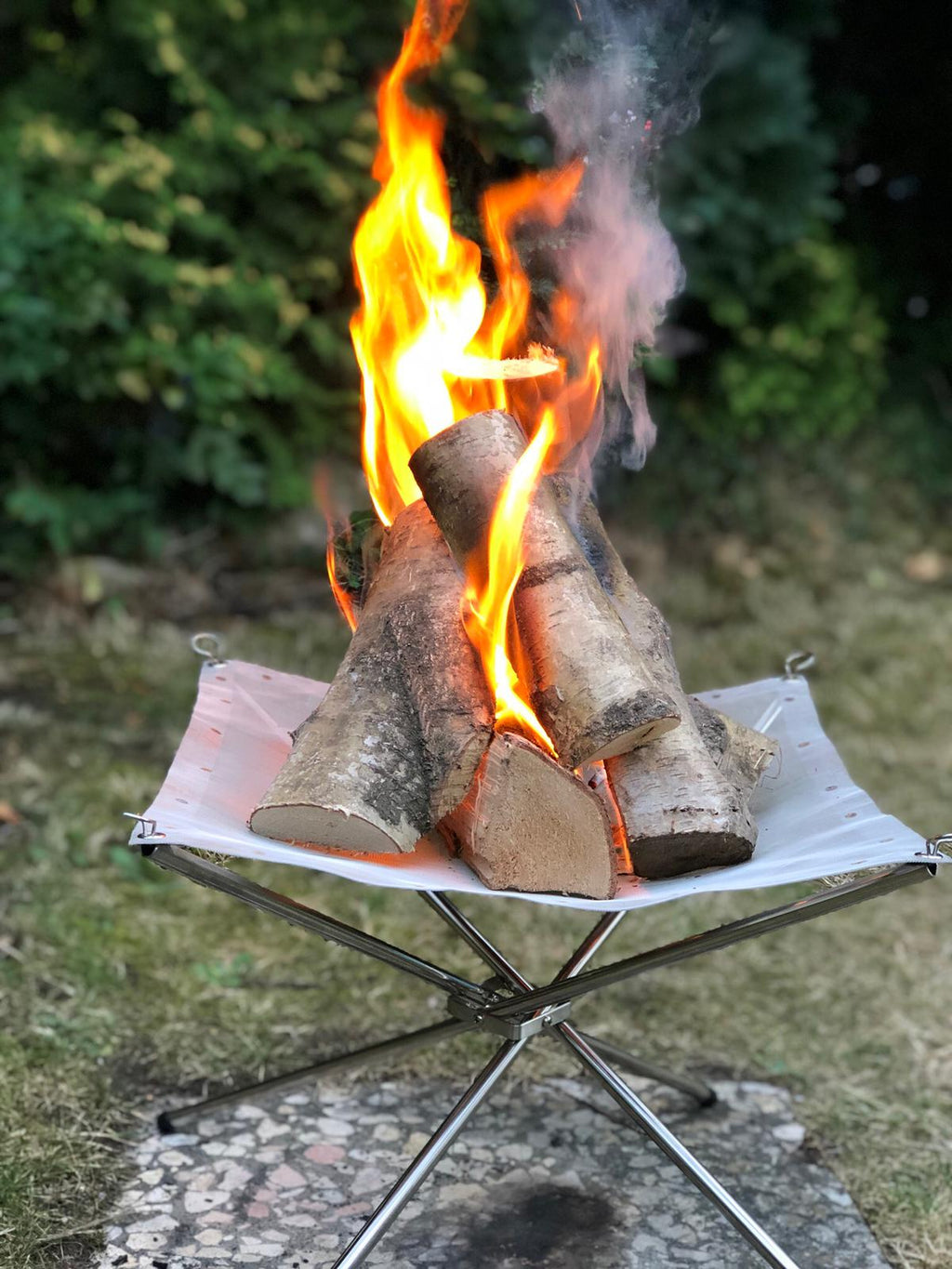 Fire pit "Feuerpeter", stainless steel, mobile