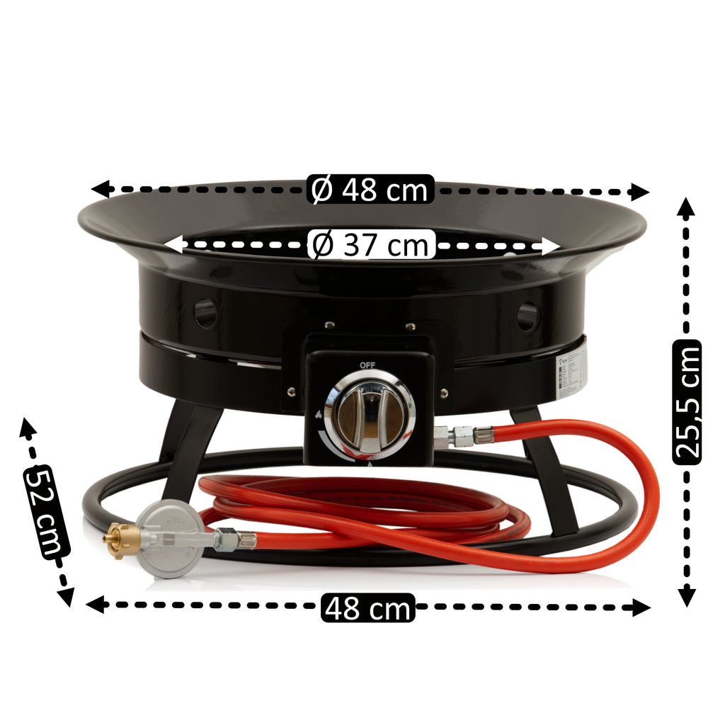Gas fire pit, Ø 48 cm, incl. lava stones