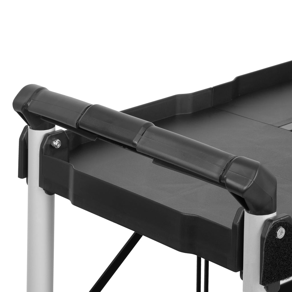 Foldable serving trolley, up to 150 kg, with wheels, 3 shelves