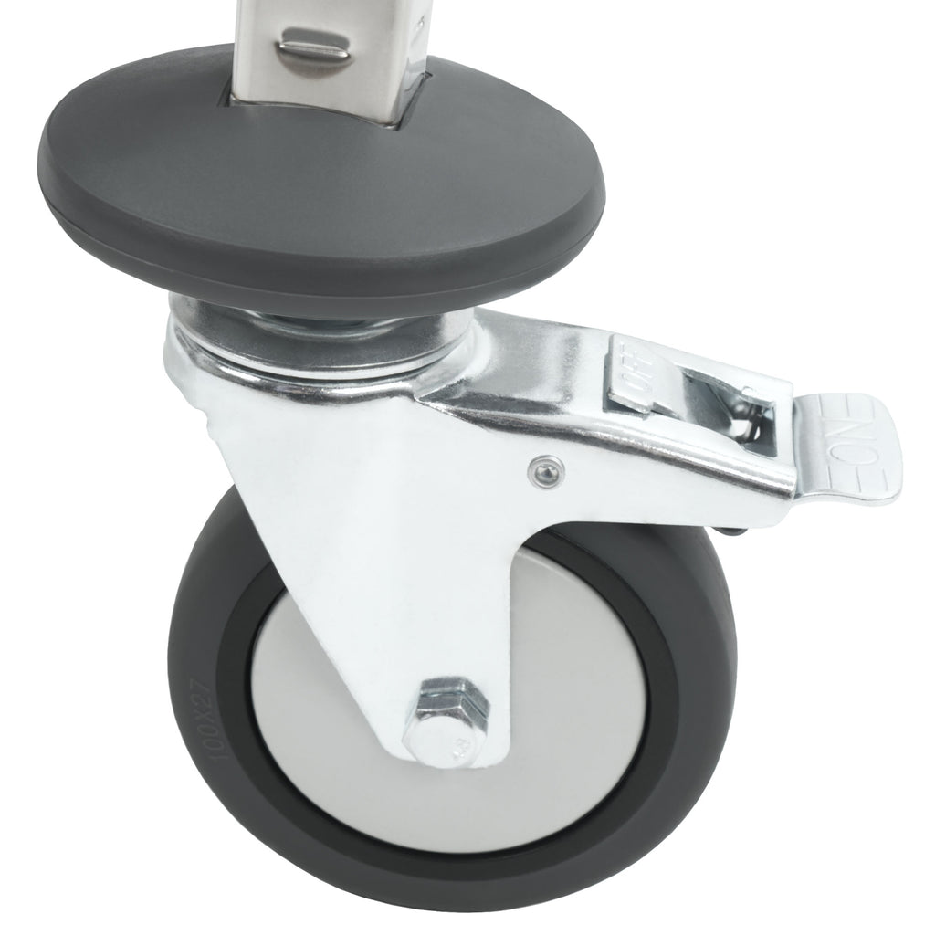 Servierwagen, Edelstahl, faltbar, bis 150 kg, mit Rollen, 3 Etagen