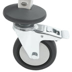 Chariot de service pliable en acier inoxydable, supportant jusqu'à 150 kg, avec roulettes et 3 étagères.